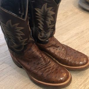 Justin Full Quill Ostrich Cowboy Boots